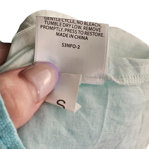 Eileen Fisher White to Blue Ombre Cotton & Linen Dress Combo Sz S - Picture 6 of 8